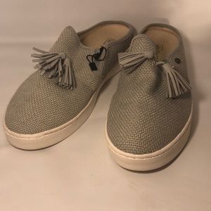 NWOB•Spenco Celine Textured Gray Slip On Mule With Tassle•Sz 10B